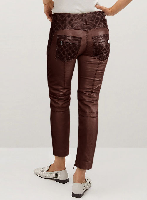 (image for) Carrier Burnt Maroon Leather Pants - Click Image to Close