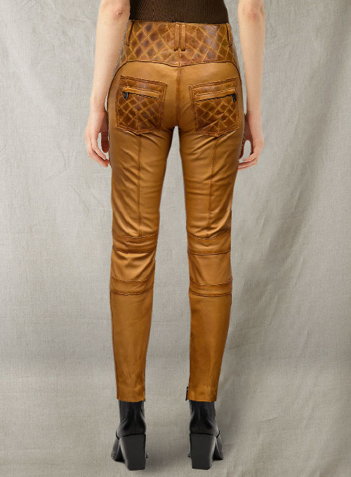 Carrier Burnt Mustard Leather Pants