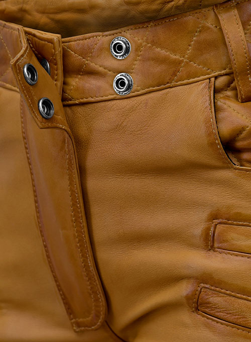 (image for) Carrier Burnt Mustard Leather Pants - Click Image to Close