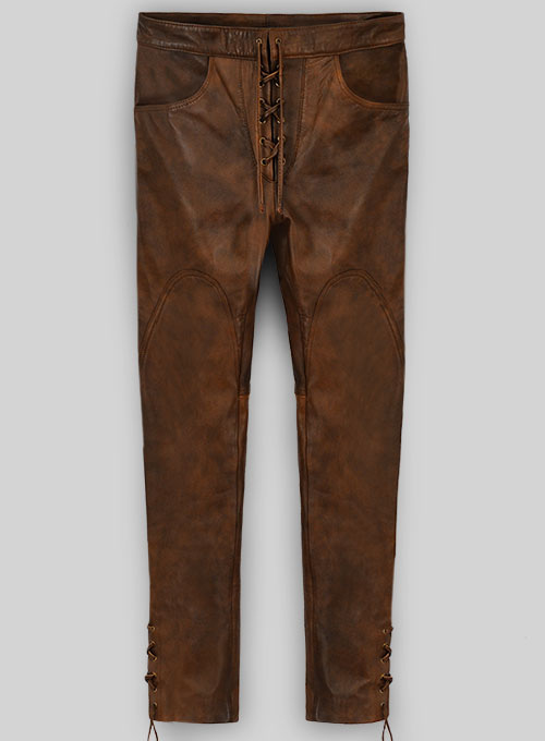 Mens Leather Side Laces Pants Genuine Cowhide Plain Skin Leather pants –  URBANLEATHER UK