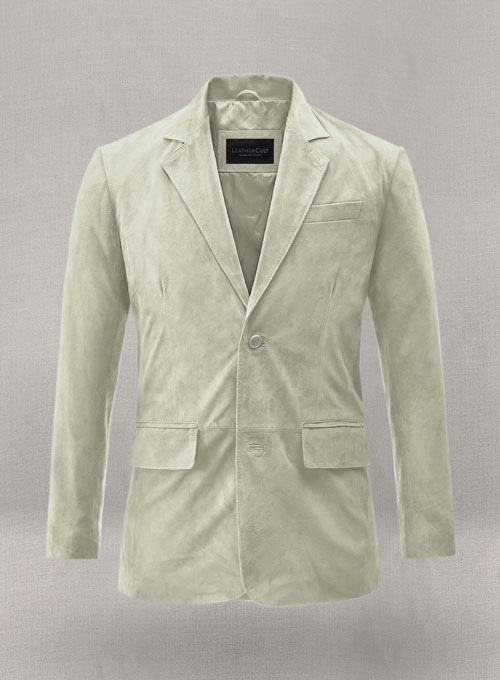 Cream Beige Suede Leather Blazer : LeatherCult: Genuine Custom Leather ...