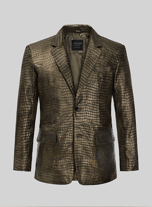 (image for) Croc Antique Gold Leather Blazer