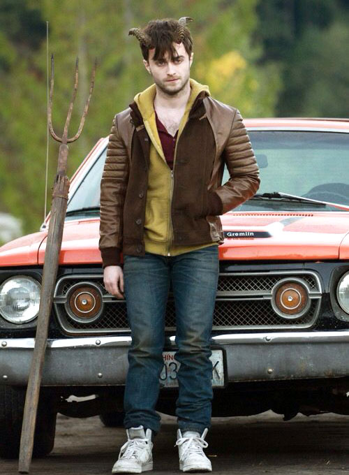 (image for) Daniel Radcliff Horns Leather Jacket - Click Image to Close