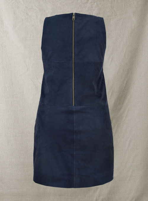 (image for) Dark Blue Suede Circle Leather Dress - # 755 - Click Image to Close