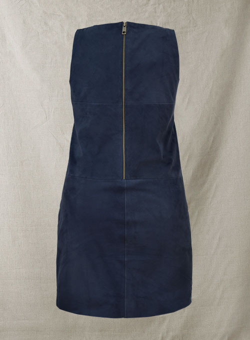 LeatherCult Dark Blue Suede Circle Leather Dress 755