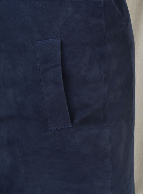 (image for) Dark Blue Suede Circle Leather Dress - # 755 - Click Image to Close