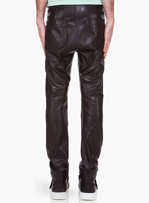 (image for) Drawstring Designer Leather Pants - Click Image to Close