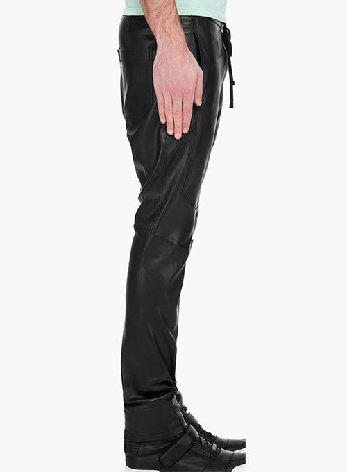 Drawstring Designer Leather Pants