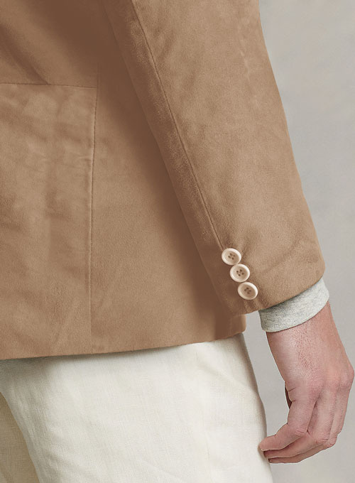 (image for) Dusty Beige Suede Leather Blazer