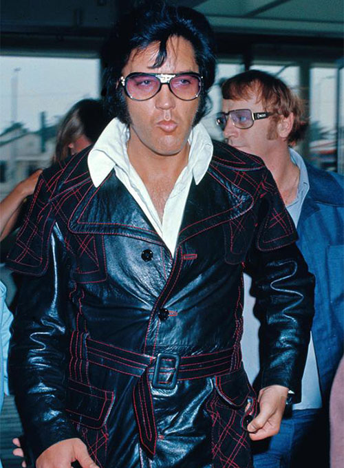 Elvis Presley Leather Long Coat - Click Image to Close