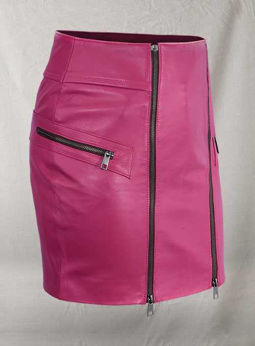 (image for) Front Zipper Leather Mini Skirt - # 143 - Click Image to Close