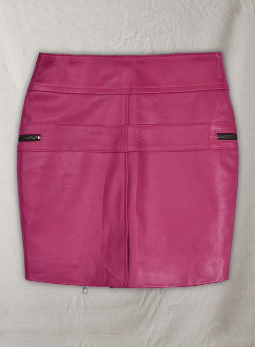 Front Zipper Leather Mini Skirt - # 143