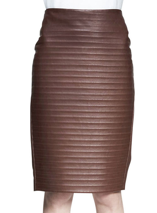 (image for) Front Ribbed Leather Skirt - # 489 - Click Image to Close