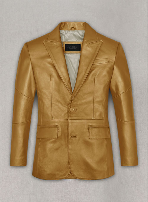 Golden Catwalk Leather Blazer # 2
