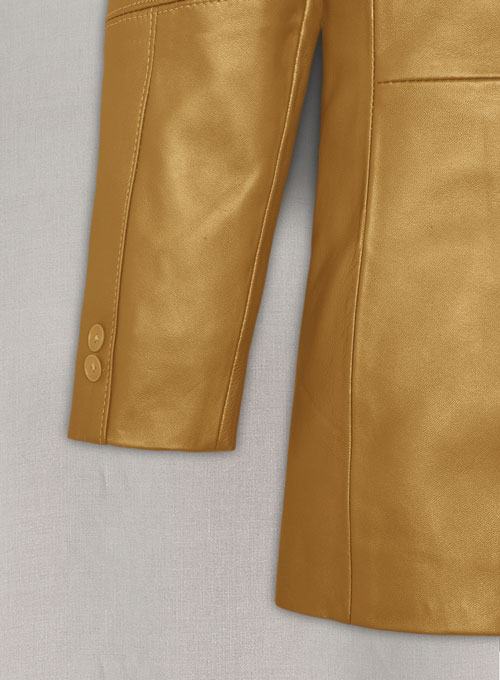 Golden Catwalk Leather Blazer # 2