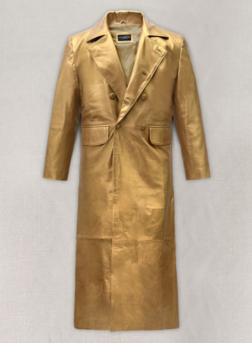 Golden Hugh Jackman The Prestige Leather Long Coat