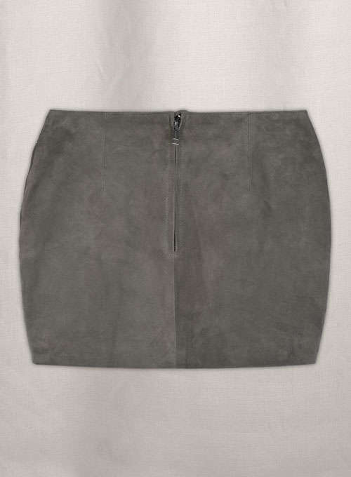 (image for) Gray Suede Bossy Buckle Leather Skirt - #443 - Click Image to Close