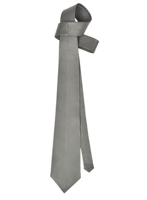 (image for) Gray Leather Tie - Click Image to Close