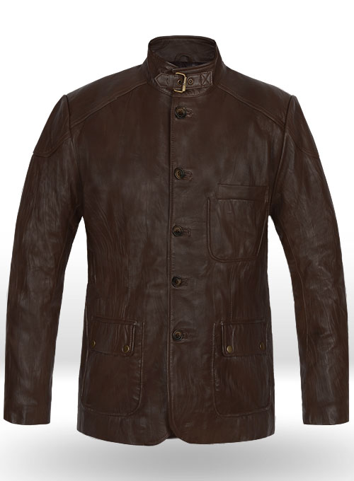 (image for) Wrinkled Brown Hugh Jackman Real Steel Leather Jacket - Click Image to Close