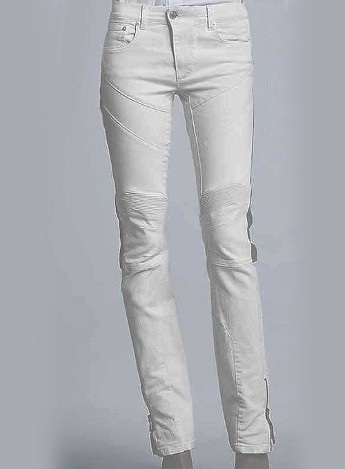 White Leather Jeans : LeatherCult: Genuine Custom Leather Products