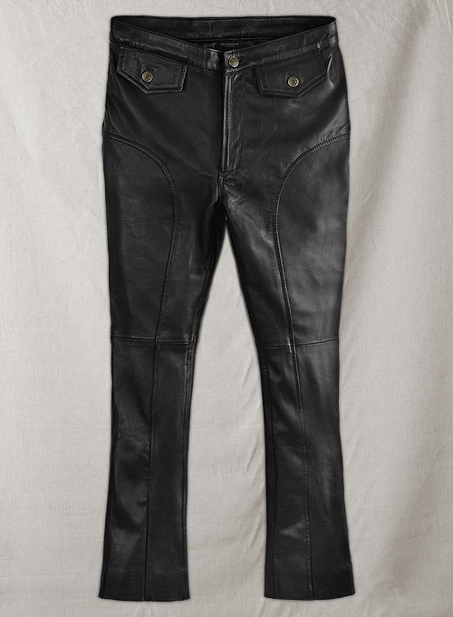 Kristen Leather Flare Pants (Black)