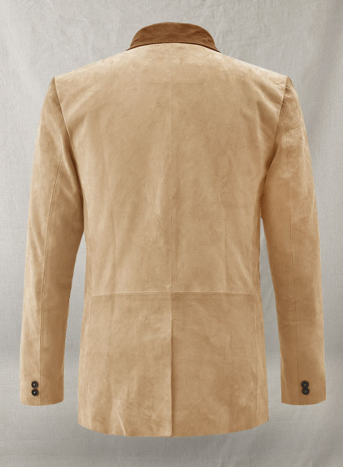 (image for) Latte Beige Suede Hampton Leather Blazer - Click Image to Close