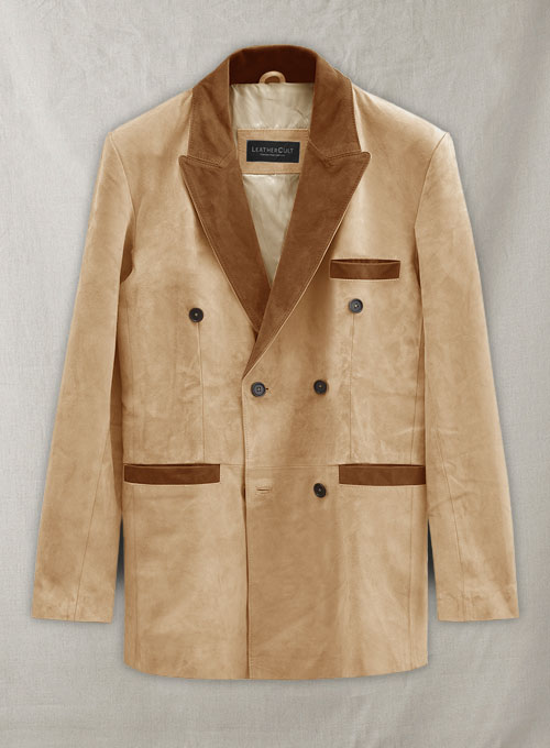 (image for) Latte Beige Suede Hampton Leather Blazer