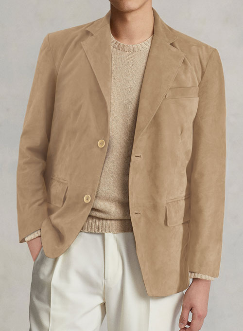 (image for) Latte Beige Suede Leather Blazer