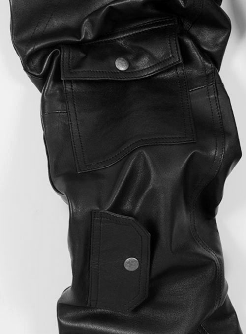 (image for) Leather Cargo Jeans - Style 08-5 - Click Image to Close