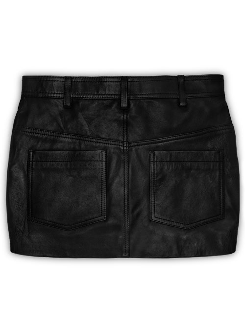 (image for) Leather Mini Skirt with Pockets - Click Image to Close