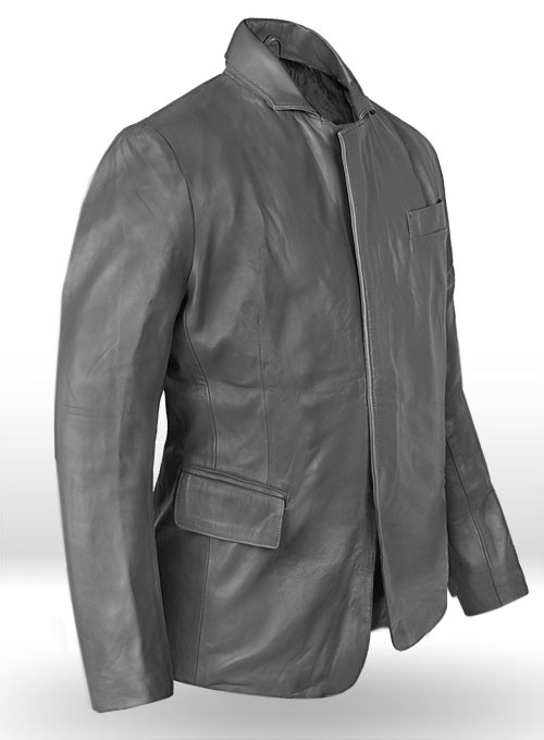 Gray Leather Jacket # 611 - Click Image to Close