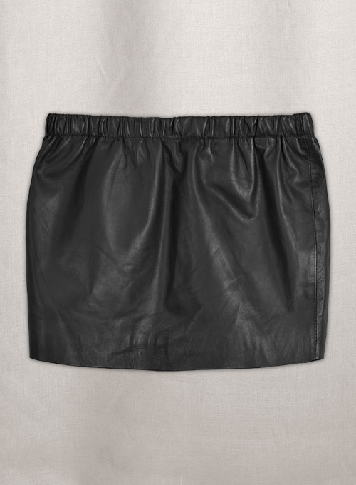 (image for) Leather Skirt With Elastic Waist - Click Image to Close