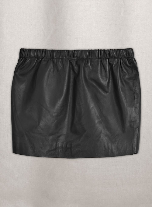 Black leather shop skirt elastic waist