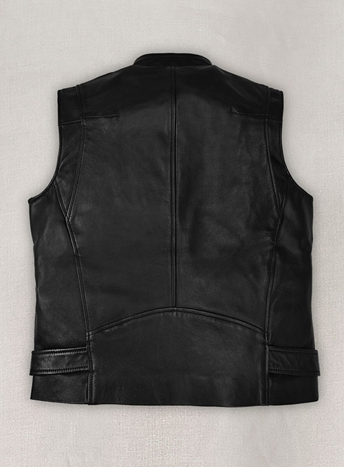 black leather vest for men