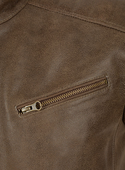 (image for) Vintage Gravel Brown Leather Jacket # 657