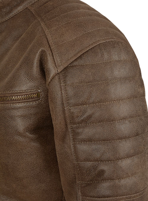Vintage Gravel Brown Leather Jacket # 657