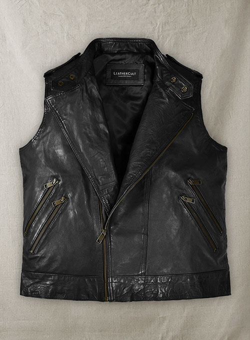 Leather Biker Vest # 313