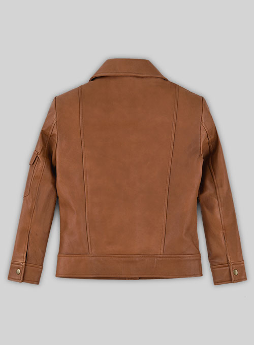 (image for) Log Cabin Brown Gigi Hadid Leather Jacket - Click Image to Close