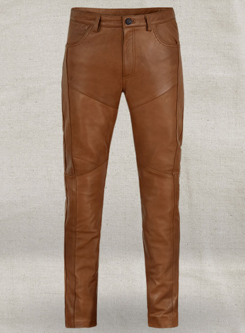 (image for) Log Cabin Brown Wax Noach Leather Pants - Click Image to Close