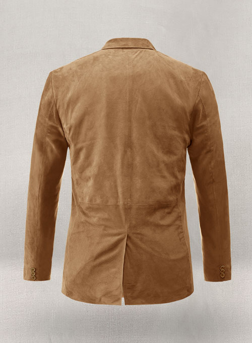 (image for) Oak Brown Suede Leather Blazer - Click Image to Close