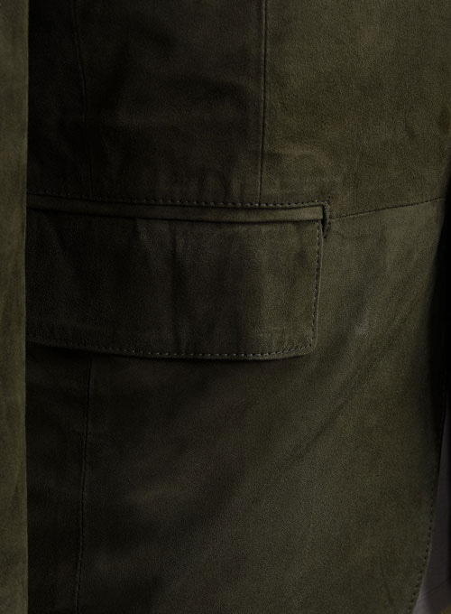 (image for) Olive Green Suede Leather Suit - Click Image to Close