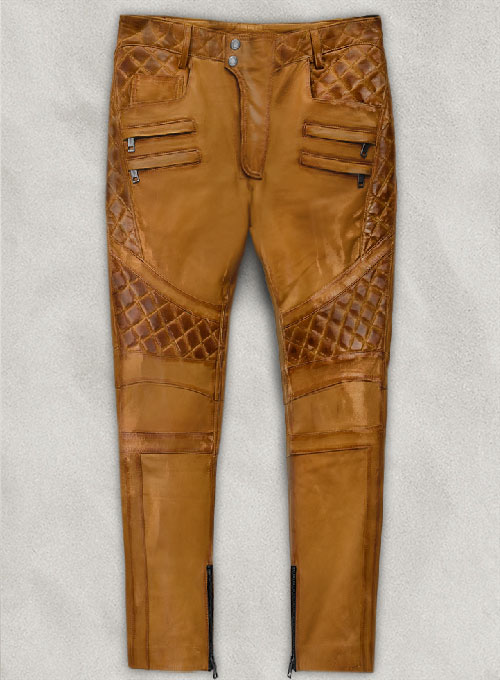 (image for) Outlaw Burnt Mustard Leather Pants - Click Image to Close