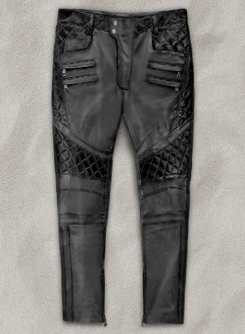 (image for) Outlaw Burnt Charcoal Leather Pants - Click Image to Close