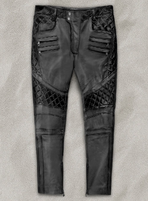  Outlaw Burnt Charcoal Leather Pants