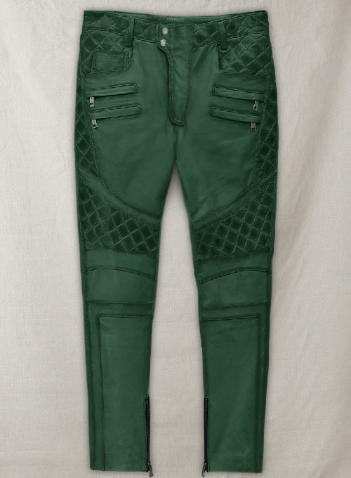 (image for) Outlaw Burnt Green Leather Pants - Click Image to Close