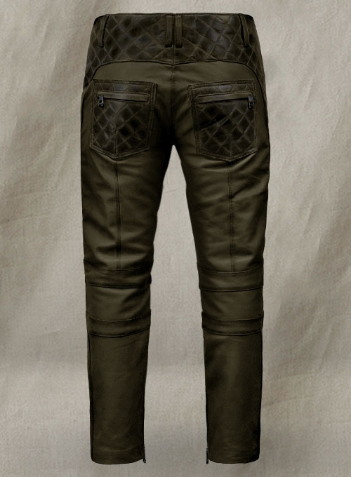 Outlaw Burnt Olive Leather Pants