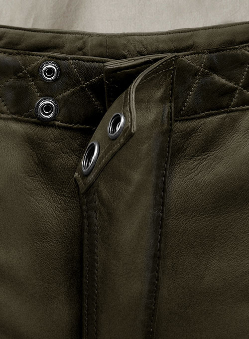 (image for) Outlaw Burnt Olive Leather Pants - Click Image to Close