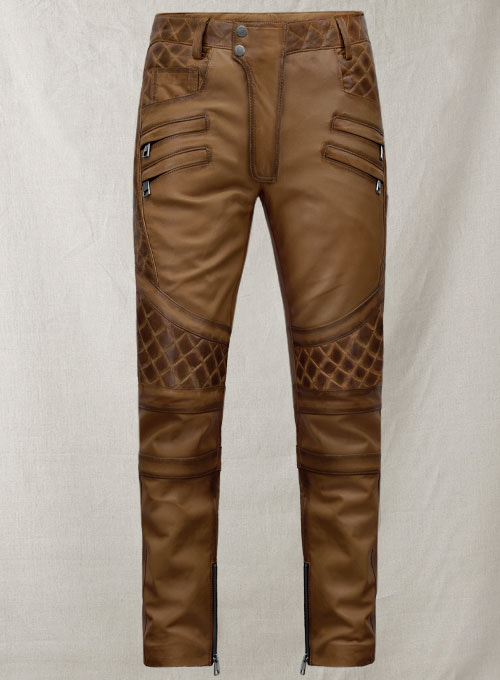 (image for) Outlaw Burnt Tan Leather Pants - Click Image to Close