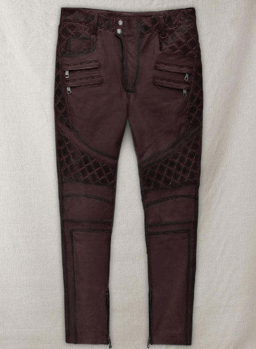 (image for) Outlaw Burnt Wine Leather Pants - Click Image to Close