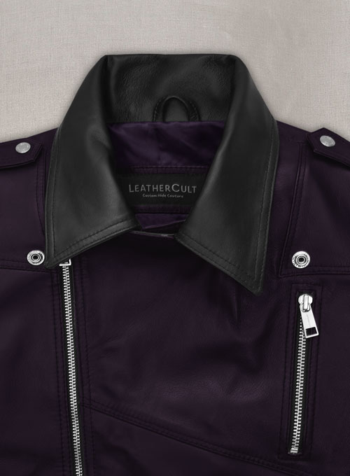 Purple Leather Vest # 336